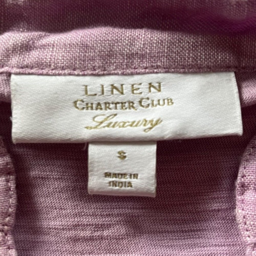 Linen Lavender Button Down Shirt - Picture 6 of 9